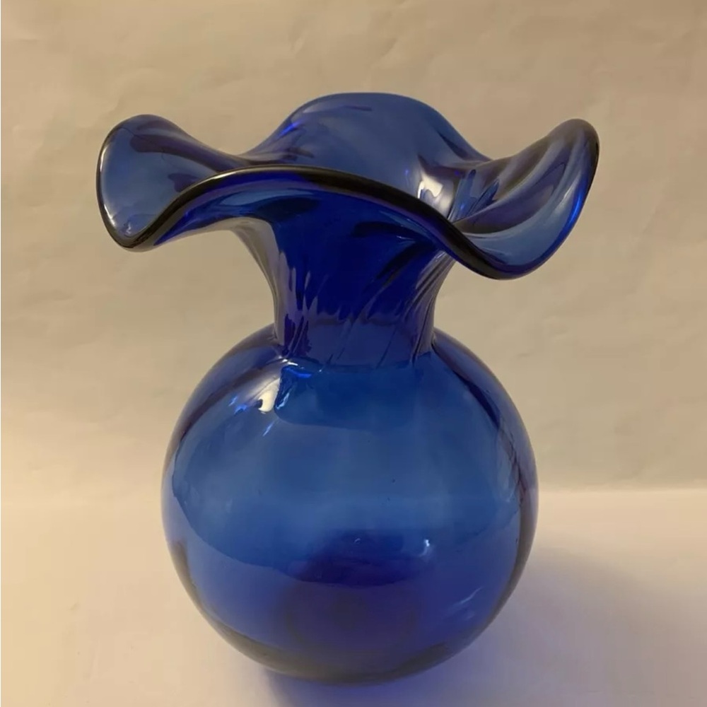 WANDA BLUE GLASS COBALT VASE PORTUGAL 10 IN. Pre owned